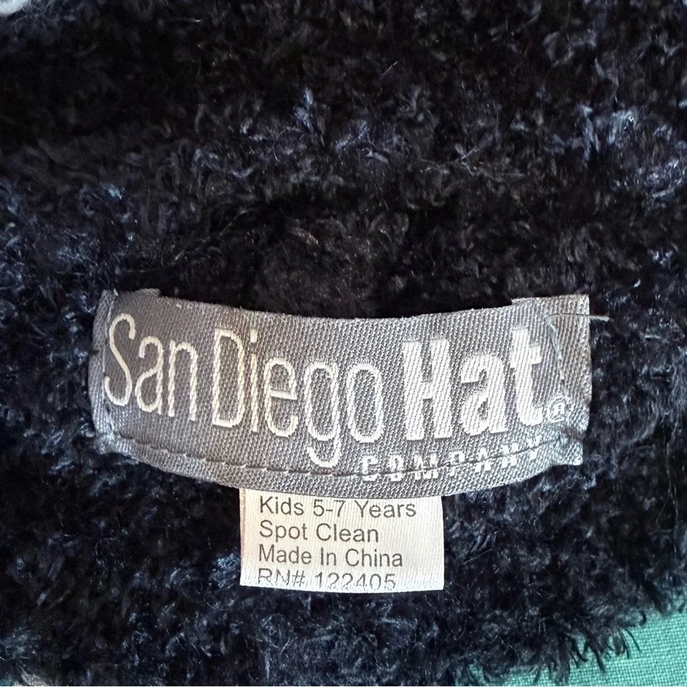 San Diego Hat Co Black Cat Ear Kitty Beanie Kids Coquette